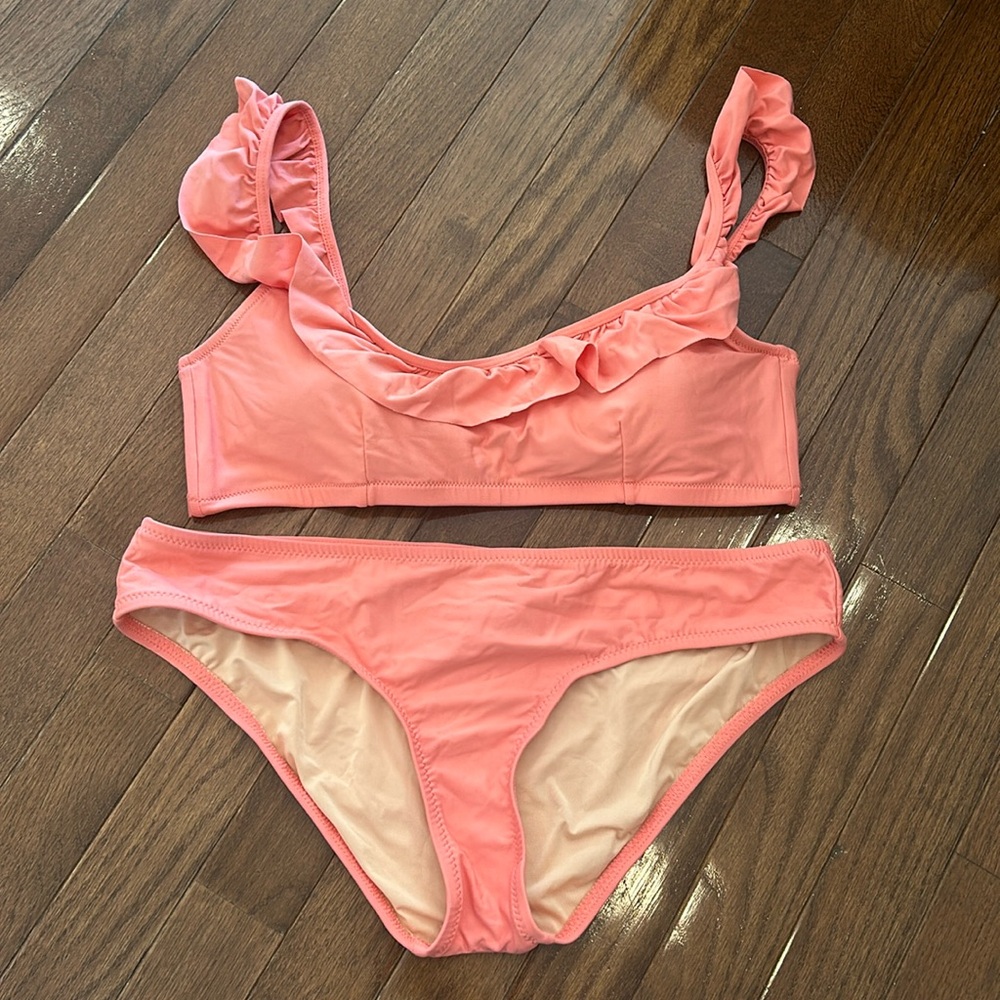 J. Crew Pink Two Piece Bikini Bathing Suit Size Medium